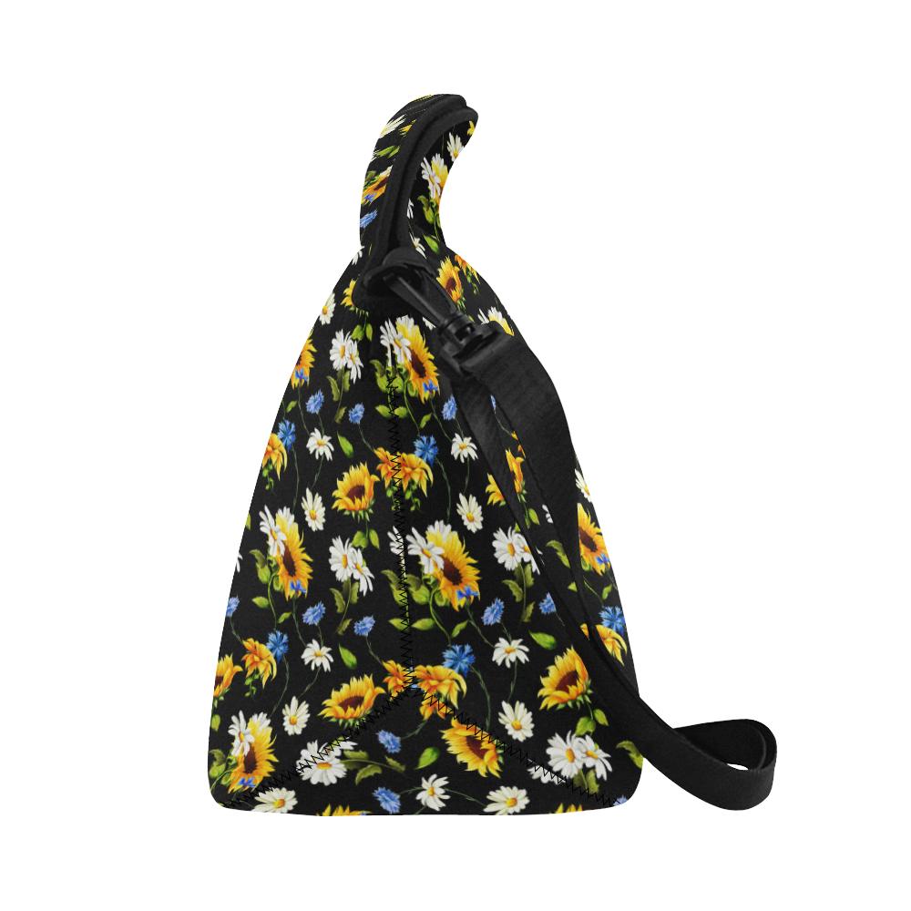 Sunflower Chamomile Bright Color Print Neoprene Lunch Bag (Model 1669)(Large)-JTAMIGO.COM