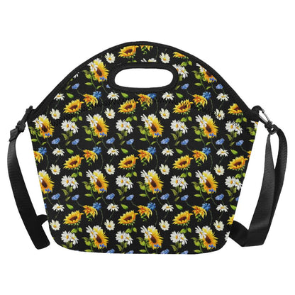 Sunflower Chamomile Bright Color Print Neoprene Lunch Bag (Model 1669)(Large)-JTAMIGO.COM