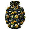 Sunflower Chamomile Bright Color Print Pullover Hoodie