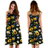 Sunflower Chamomile Bright Color Print Sleeveless Dress