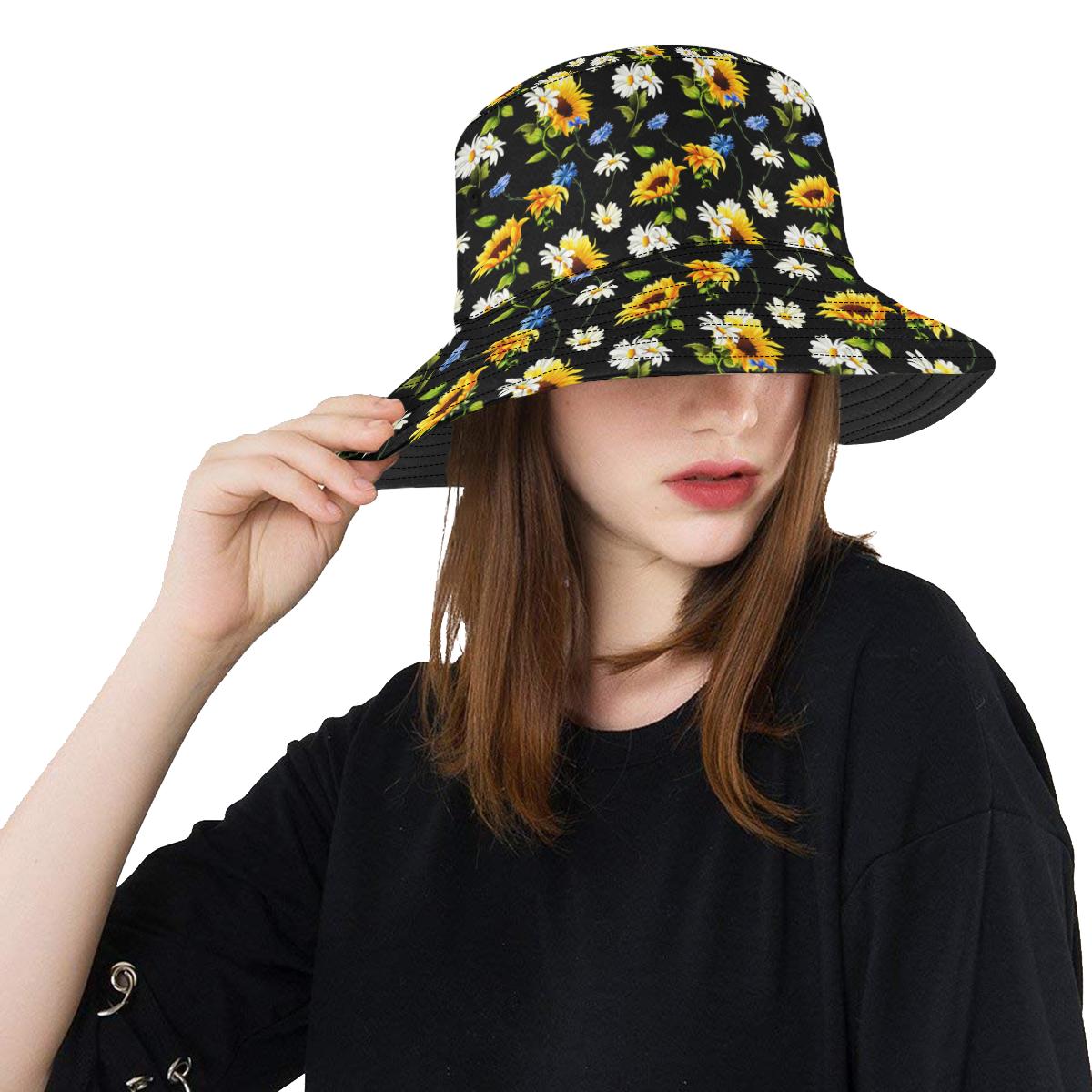Sunflower Chamomile Bright Color Print Unisex Bucket Hat