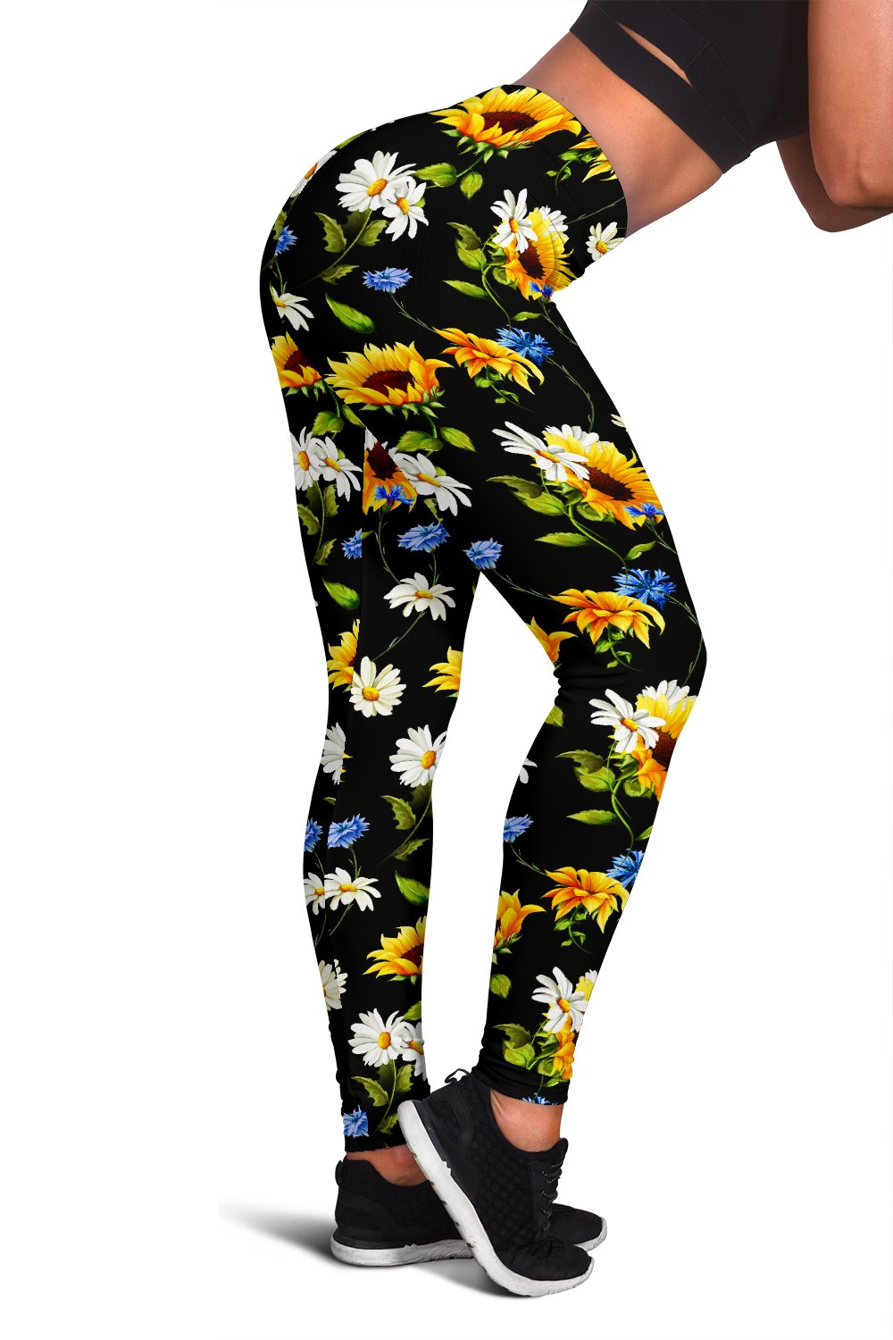 Sunflower Chamomile Bright Color Print Women Leggings