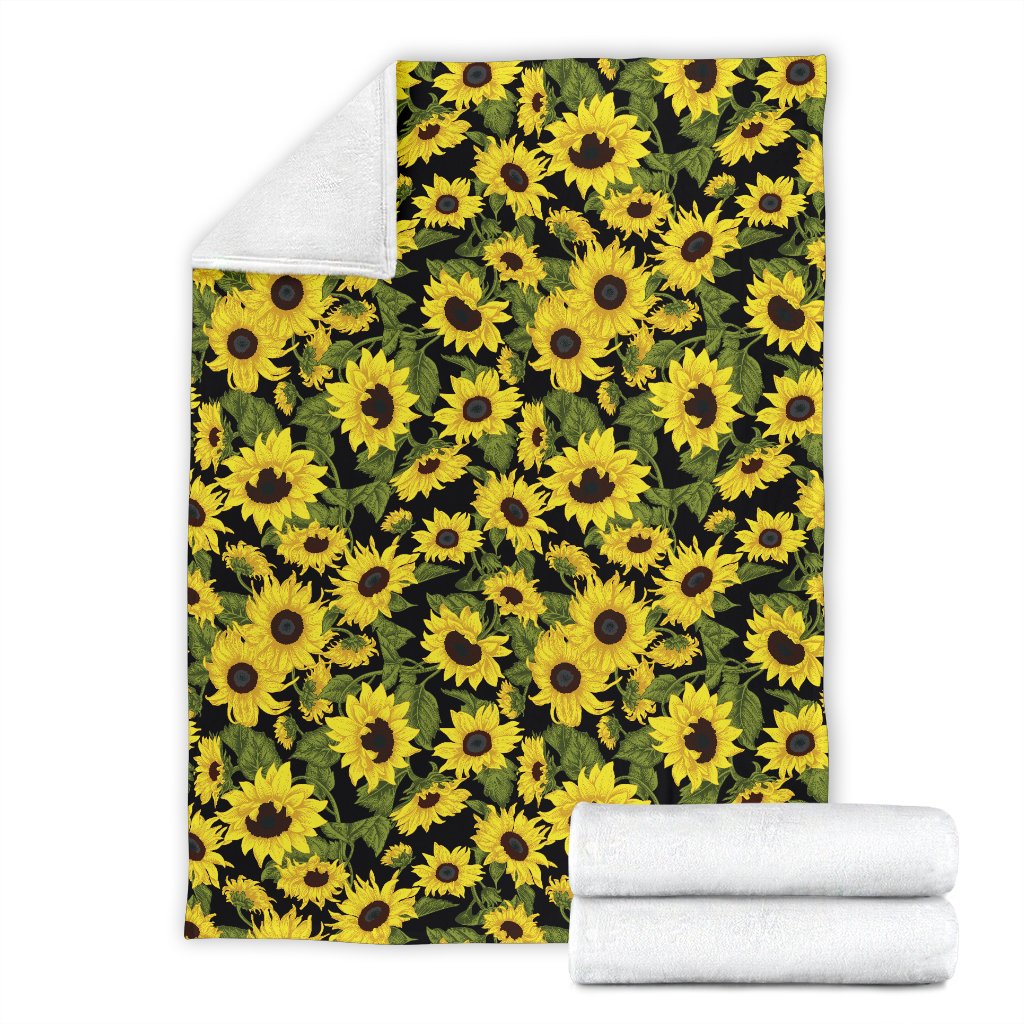 Sunflower Fresh Bright Color Print Fleece Blanket