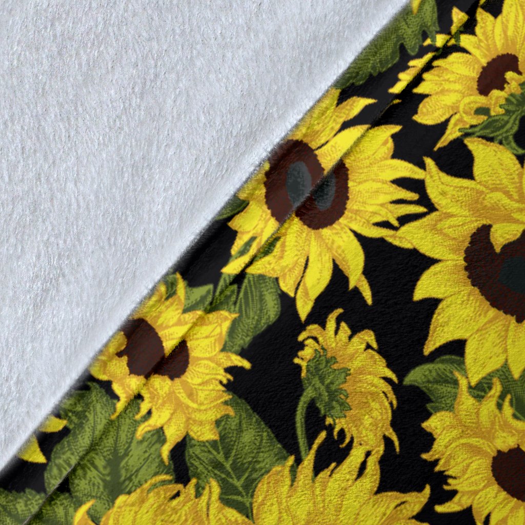 Sunflower Fresh Bright Color Print Fleece Blanket