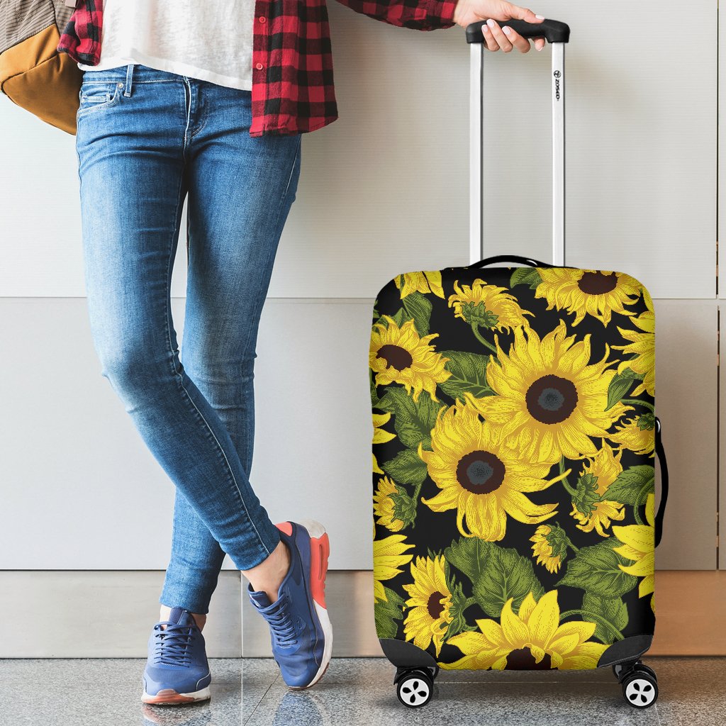 Sunflower Fresh Bright Color Print Luggage Cover Protector