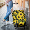 Sunflower Fresh Bright Color Print Luggage Cover Protector