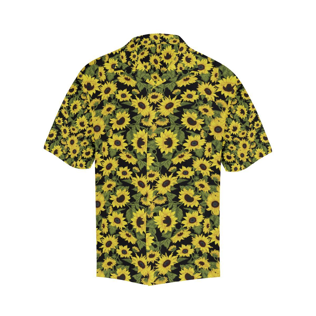 Sunflower Fresh Bright Color Print Men Aloha Hawaiian Shirt