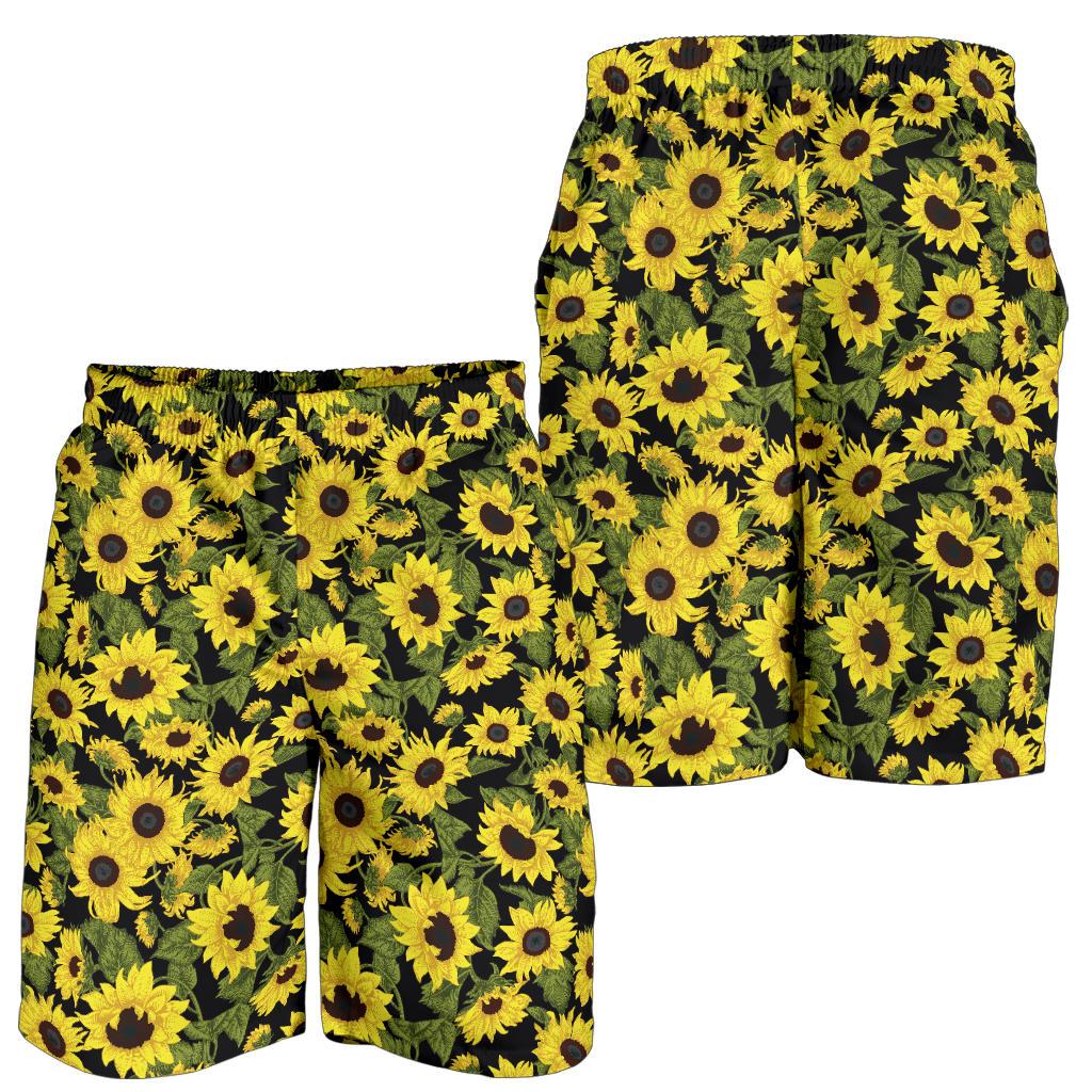 Sunflower Fresh Bright Color Print Mens Shorts-JTAMIGO.COM