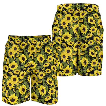 Sunflower Fresh Bright Color Print Mens Shorts-JTAMIGO.COM