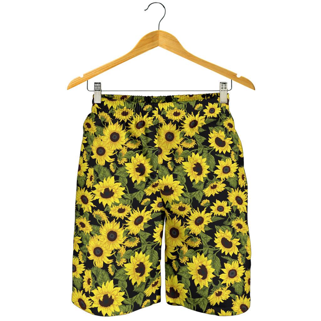 Sunflower Fresh Bright Color Print Mens Shorts-JTAMIGO.COM