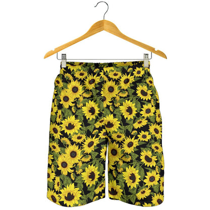 Sunflower Fresh Bright Color Print Mens Shorts-JTAMIGO.COM