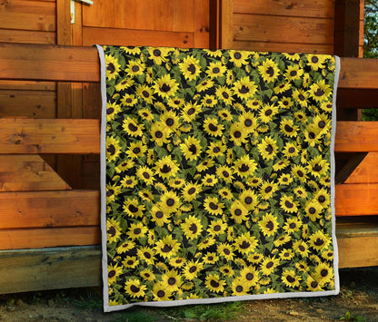 Sunflower Fresh Bright Color Print Premium Quilt-JTAMIGO.COM