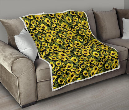 Sunflower Fresh Bright Color Print Premium Quilt-JTAMIGO.COM