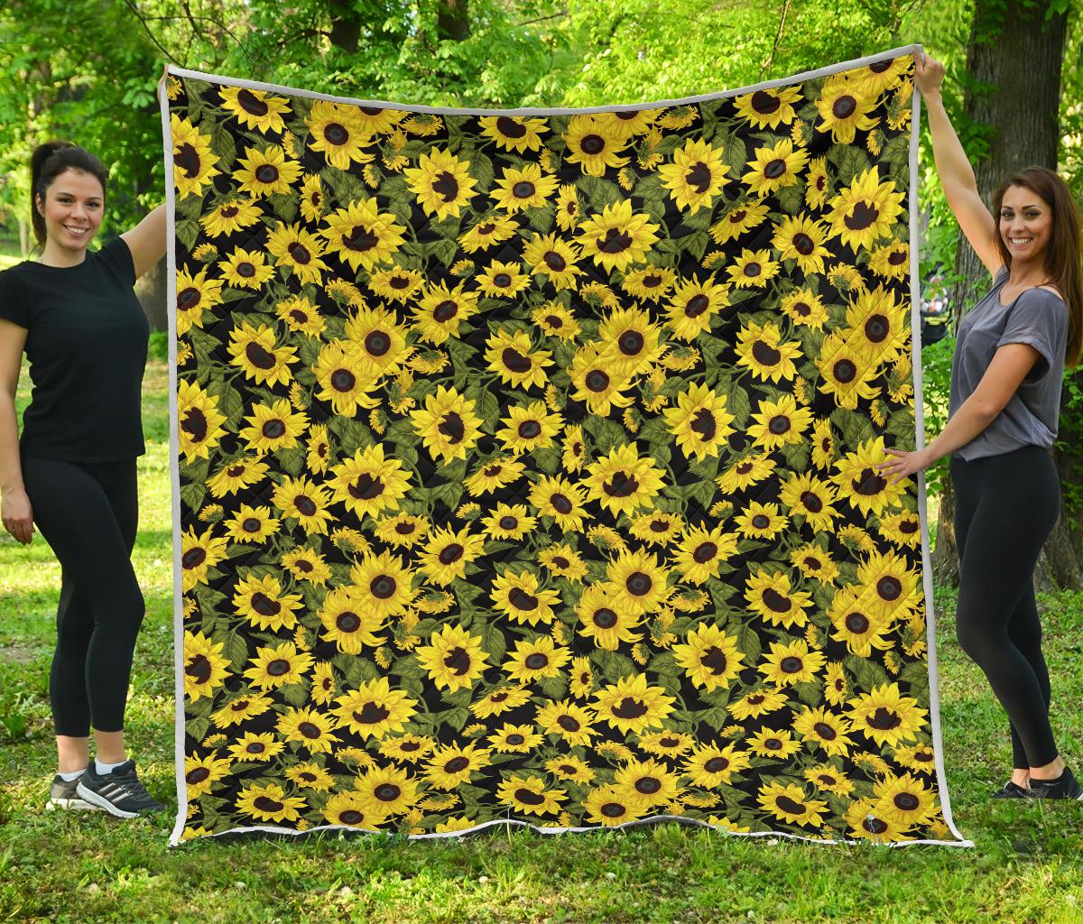 Sunflower Fresh Bright Color Print Premium Quilt-JTAMIGO.COM