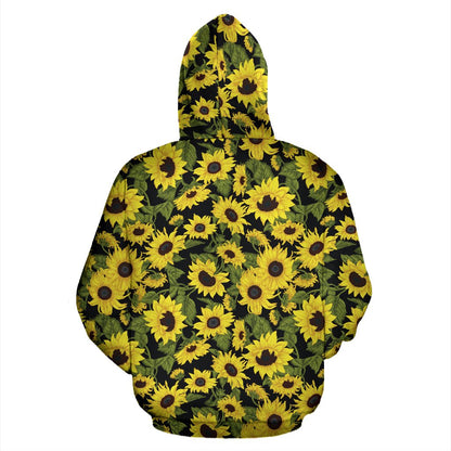 Sunflower Fresh Bright Color Print Pullover Hoodie
