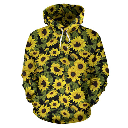 Sunflower Fresh Bright Color Print Pullover Hoodie