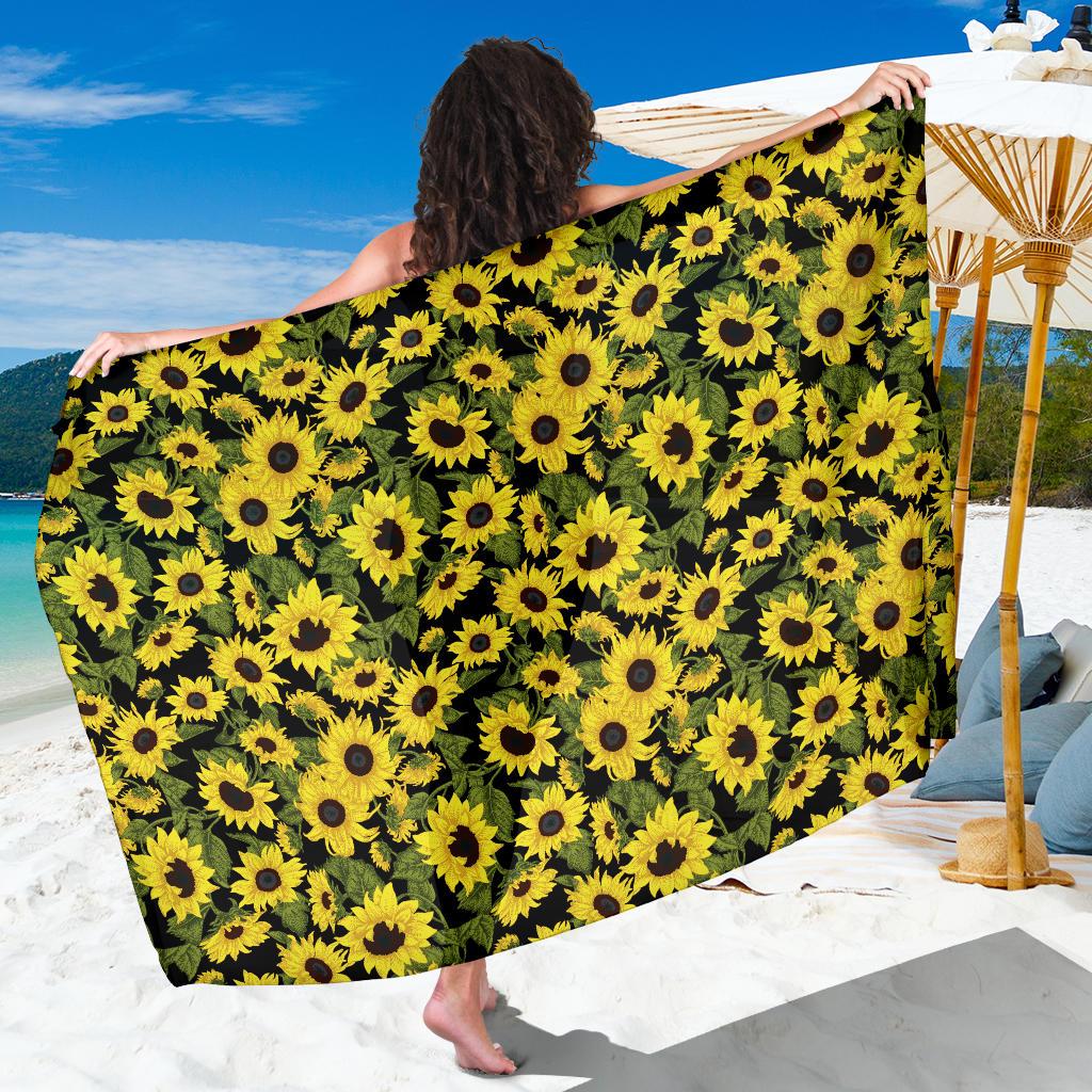 Sunflower Fresh Bright Color Print Sarong Pareo Wrap
