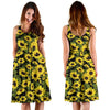 Sunflower Fresh Bright Color Print Sleeveless Dress