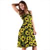 Sunflower Fresh Bright Color Print Sleeveless Dress