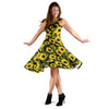 Sunflower Fresh Bright Color Print Sleeveless Dress