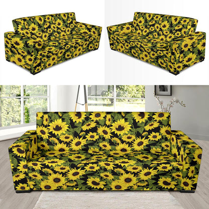 Sunflower Fresh Bright Color Print Sofa Slipcover-JTAMIGO.COM