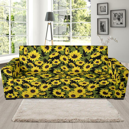 Sunflower Fresh Bright Color Print Sofa Slipcover-JTAMIGO.COM