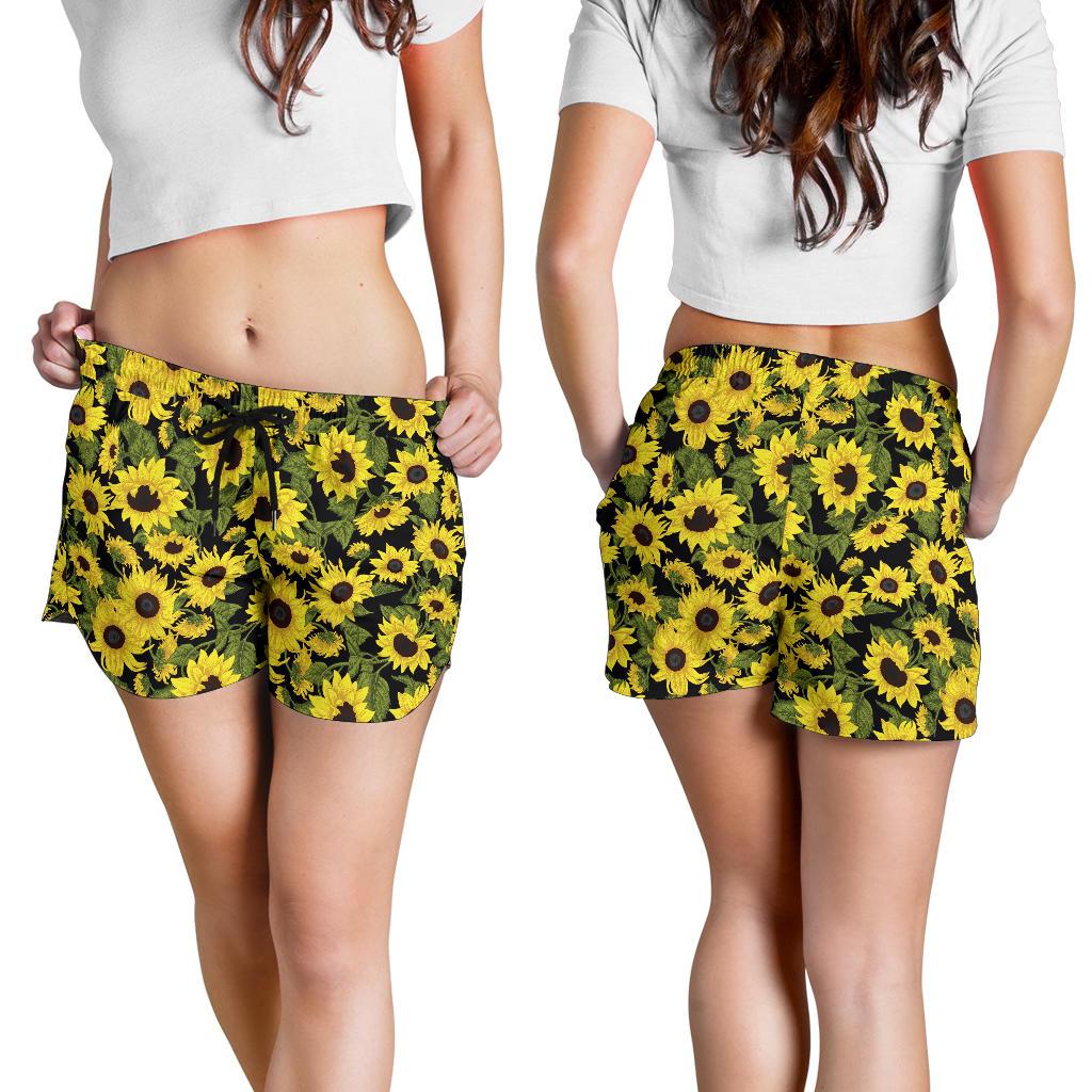 Sunflower Fresh Bright Color Print Women Shorts-JTAMIGO.COM