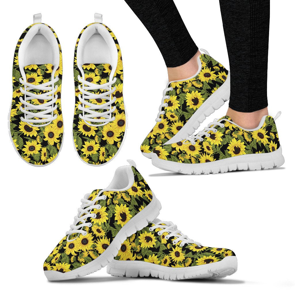 Sunflower Fresh Bright Color Print Women Sneakers Shoes