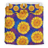 Sunflower Hand Drawn Style Print Duvet Cover Bedding Set
