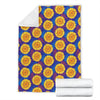 Sunflower Hand Drawn Style Print Fleece Blanket