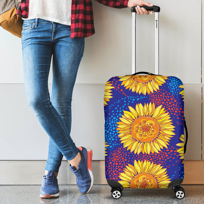 Sunflower Hand Drawn Style Print Luggage Cover Protector