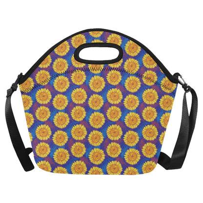 Sunflower Hand Drawn Style Print Neoprene Lunch Bag (Model 1669)(Large)-JTAMIGO.COM