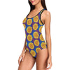 Sunflower Hand Drawn Style Print One Piece Swimsuit-JTAMIGO.COM