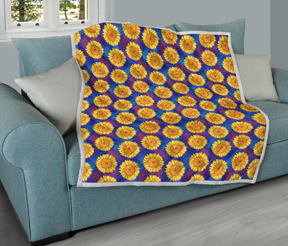 Sunflower Hand Drawn Style Print Premium Quilt-JTAMIGO.COM