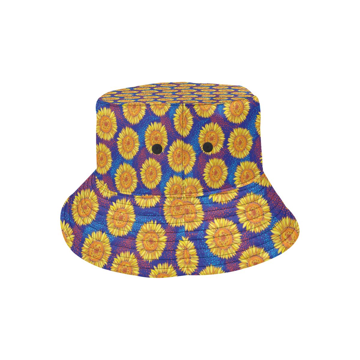 Sunflower Hand Drawn Style Print Unisex Bucket Hat
