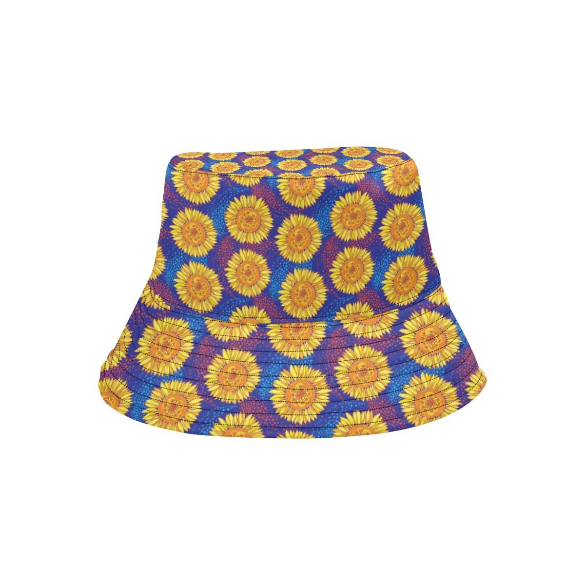 Sunflower Hand Drawn Style Print Unisex Bucket Hat