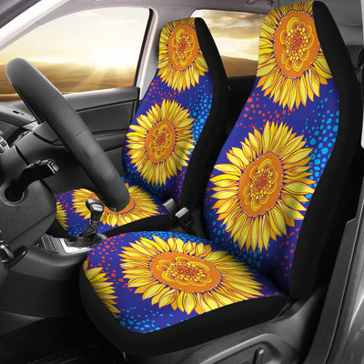 Sunflower Hand Drawn Style Print Universal Fit Car Seat Covers