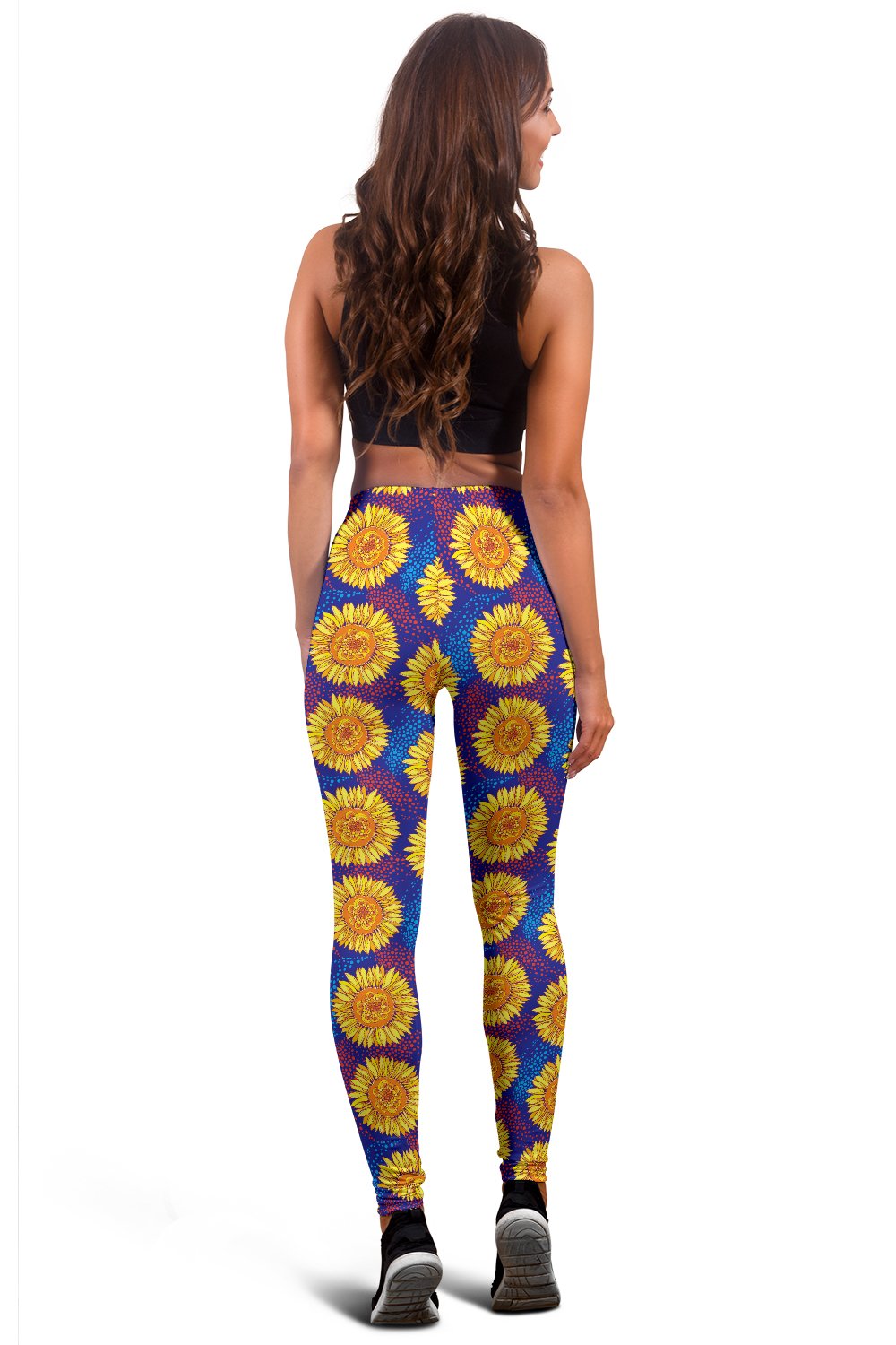 Sunflower Hand Drawn Style Print Women Leggings
