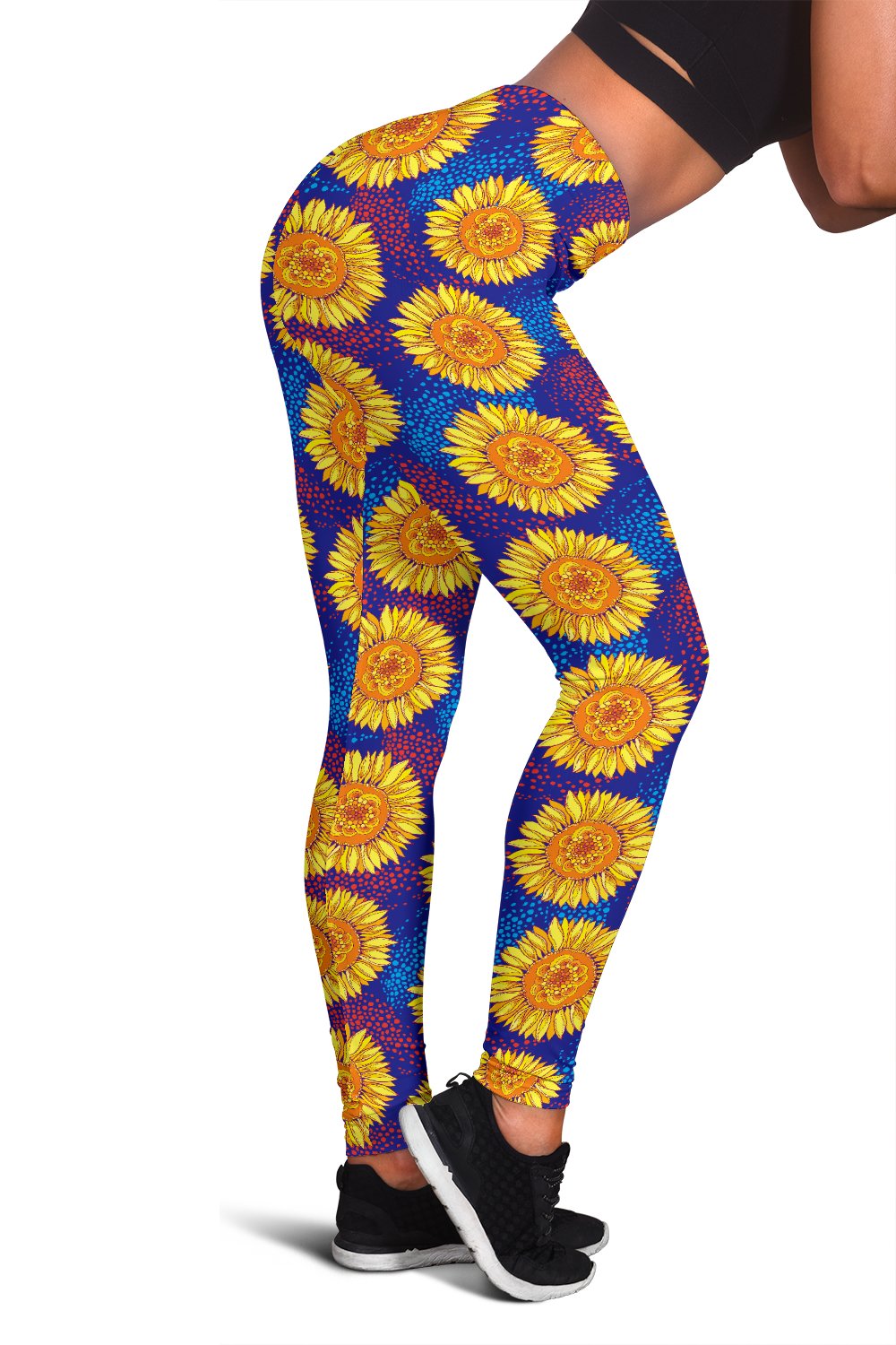 Sunflower Hand Drawn Style Print Women Leggings