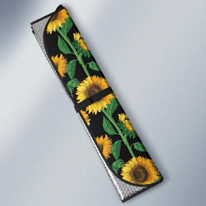 Sunflower Realistic Print Pattern Car Sun Shade For Windshield