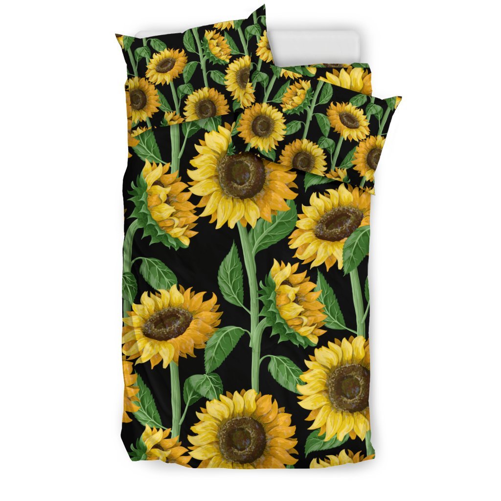 Sunflower Realistic Print Pattern Duvet Cover Bedding Set