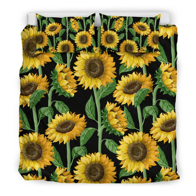 Sunflower Realistic Print Pattern Duvet Cover Bedding Set
