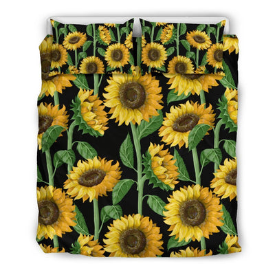 Sunflower Realistic Print Pattern Duvet Cover Bedding Set