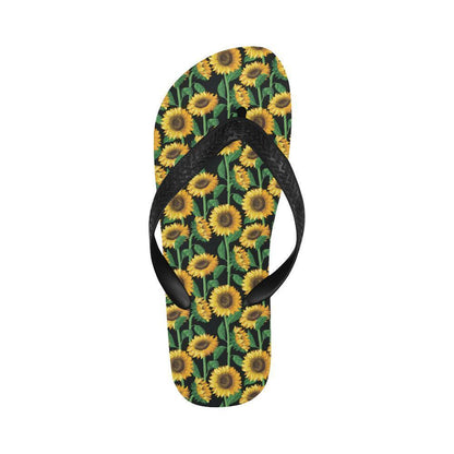 Sunflower Realistic Print Pattern Flip Flops-JTAMIGO.COM