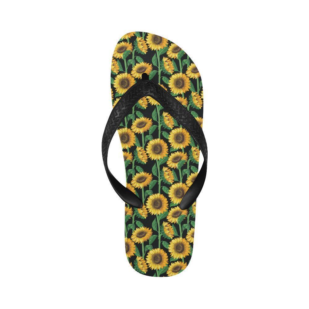 Sunflower Realistic Print Pattern Flip Flops-JTAMIGO.COM