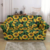 Sunflower Realistic Print Pattern Loveseat Slipcover-JTAMIGO.COM