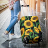Sunflower Realistic Print Pattern Luggage Cover Protector