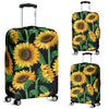 Sunflower Realistic Print Pattern Luggage Cover Protector