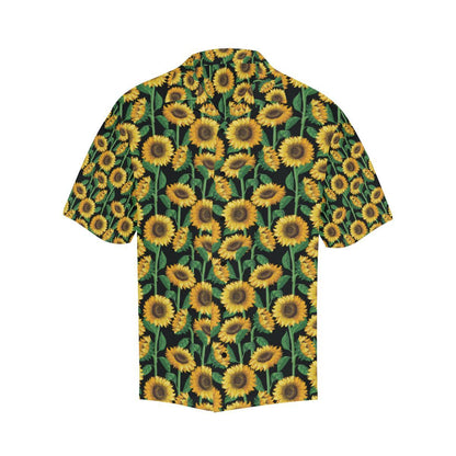 Sunflower Realistic Print Pattern Men Aloha Hawaiian Shirt
