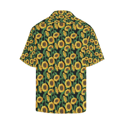Sunflower Realistic Print Pattern Men Aloha Hawaiian Shirt